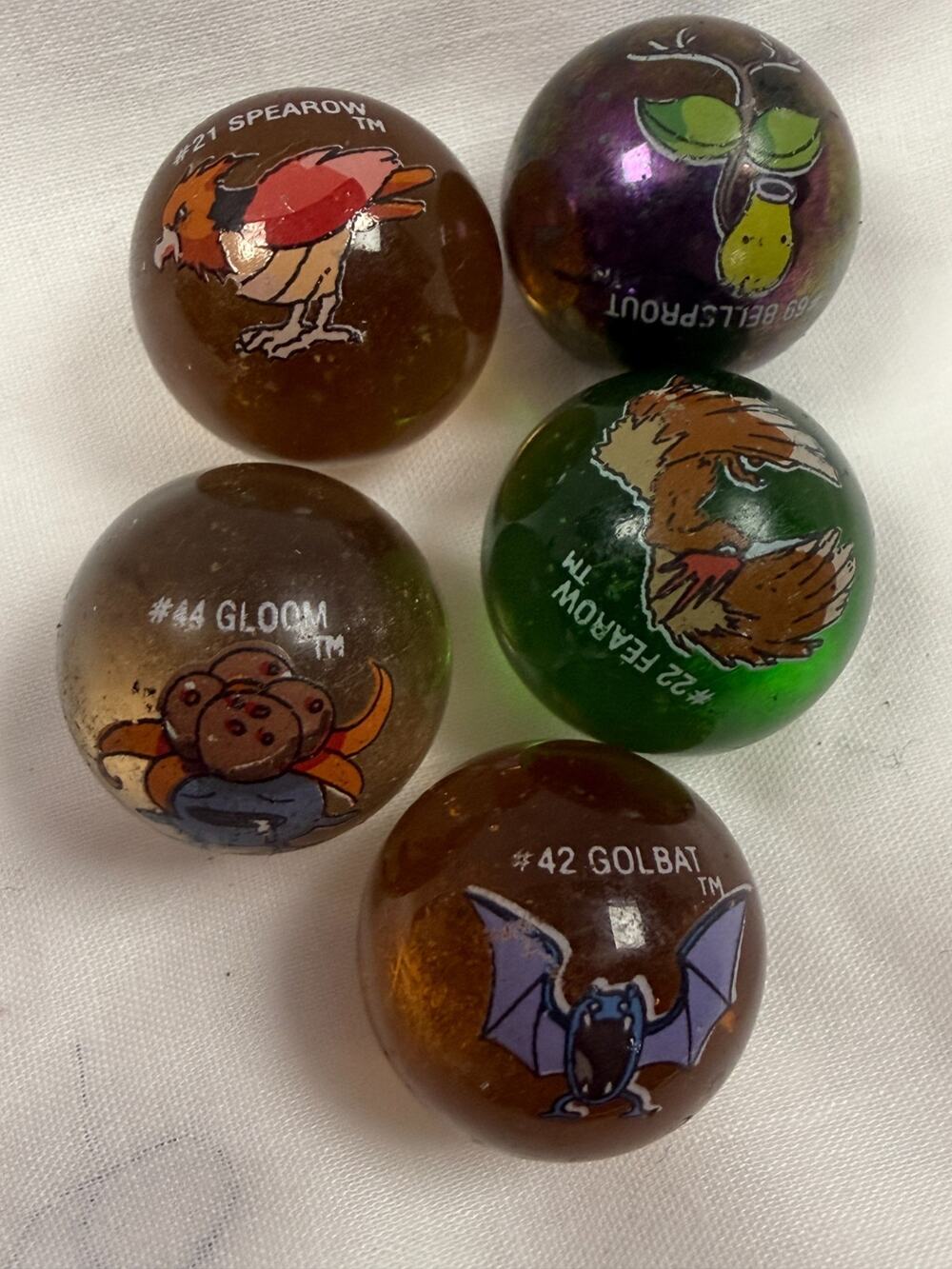 Vintage Pokémon Marble Lot Spearow Fearow Golbat Bellsprout Gloom 90s